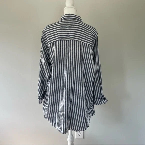 2pc Linen Set Relaxed Fit Button Down + Shorts L/XL - Picture 3 of 11